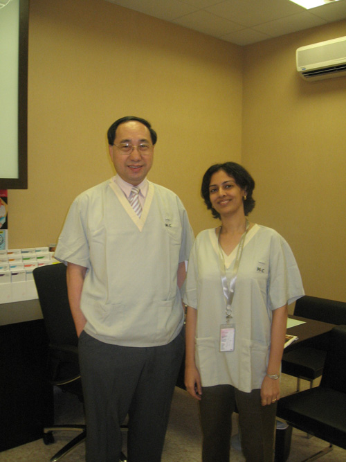 Dr. Rinky Kapoor with Professor CL Goh, National Skin Center, Singapore