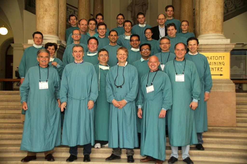 With colleagues at the cadaver dissection course, Wien, April 2015.